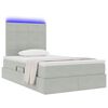 vidaXL Opbergbed met LED met matras Lichtgrijs 120 x 190 cm Fluweel