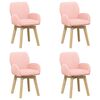 vidaXL Draai Eetstoelen 4 st Boucl&eacute; Roze 54 x 58 x 87 cm