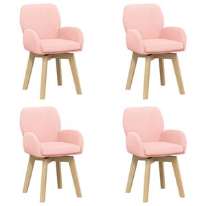 vidaXL Draai Eetstoelen 4 st Boucl&eacute; Roze 54 x 58 x 87 cm