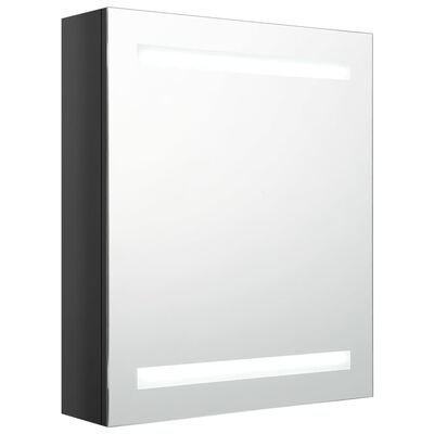 vidaXL Badkamerkast met spiegel en LED 50x14x60 cm glanzend zwart
