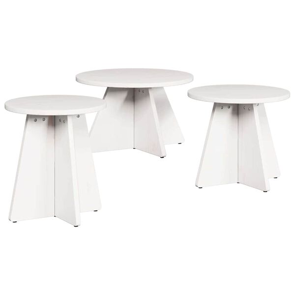 vidaXL Salontafel 3 pcs Wit