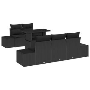 vidaXL Tuin Sofa Set 6 pcs Zwart poly rattan & Gepoedercoat staal