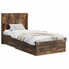 vidaXL Bedframe met opbergruimte en hoofdbord Gerookt eiken