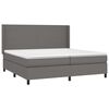 vidaXL Boxspring met matras kunstleer grijs 200x200 cm