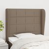 vidaXL Hoofdbord met randen 83x23x118/128 cm stof taupe