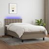 vidaXL Boxspring met matras en LED stof taupe 100x200 cm