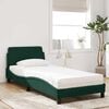 vidaXL Bed met matras "Dover" fluweel donkergroen 90x190 cm