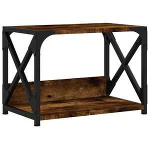 vidaXL Printerstandaard 44x26x31,5 cm bewerkt hout gerookt eikenkleur