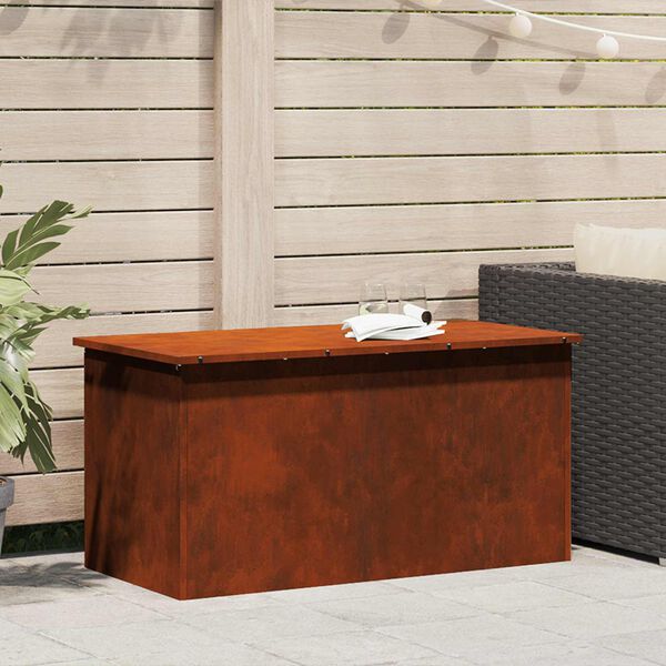 vidaXL Buitenopslagdoos Roestig 100 x 50,5 x 50 cm Staal