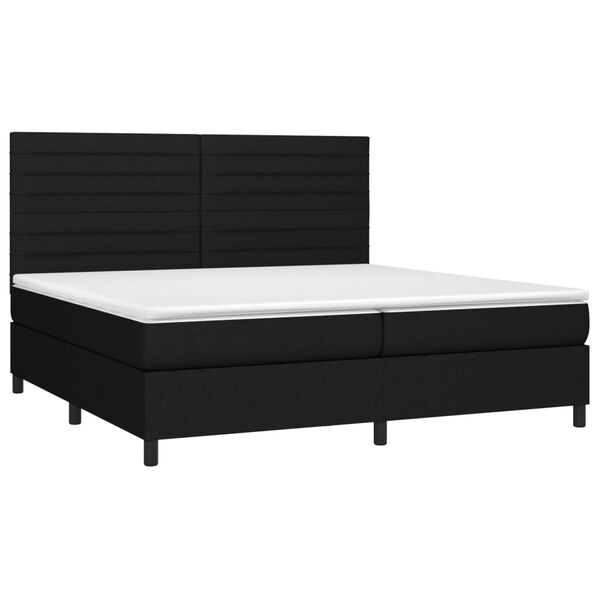 vidaXL Boxspring met matras en LED stof zwart 200x200 cm