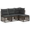 vidaXL Tuinbankenset 4 st Grijs poly rattan