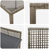 vidaXL Tuin eettafelset 3 pcs Grijs poly rattan