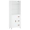 vidaXL Hoge kast 69,5x34x180 cm bewerkt hout wit