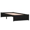 vidaXL Bedframe massief hout zwart 75x190 cm