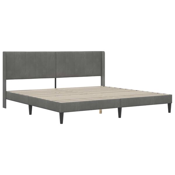 vidaXL Bedframe met hoofdeinde Donkergrijs 180 x 200 cm Fluweel