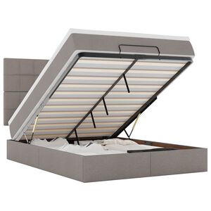 vidaXL Ottoman bed met matras en LED's 140x190cm stof taupe