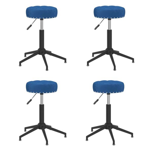 vidaXL Eetkamerstoelen draaibaar 4 st fluweel blauw