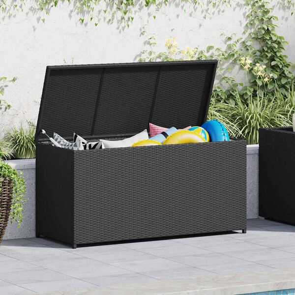 vidaXL Tuinbox 120x50x60 cm poly rattan zwart