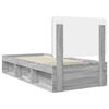 vidaXL Bedframe Grijs Sonoma 90 x 200 cm Massief grenenhout