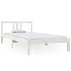 vidaXL Bedframe massief hout wit 100x200 cm