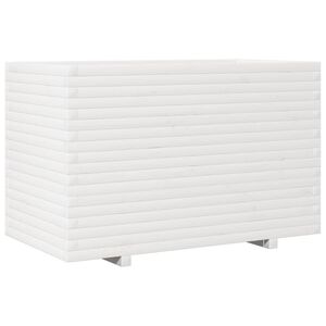 vidaXL Plantenbak 110x60x72 cm massief grenenhout wit