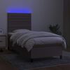 vidaXL Boxspring met matras en LED stof taupe 100x200 cm
