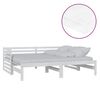 vidaXL Slaapbank uitschuifbaar massief grenenhout wit 2x(90x200) cm