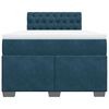 vidaXL Boxspring met matras fluweel donkerblauw 120x200 cm
