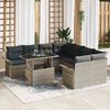 vidaXL Tuin Sofa Set met kussen 9 pcs Lichtgrijs Poly Rattan