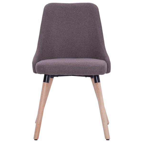 vidaXL Eetkamerstoelen draaibaar 2 st stof taupe