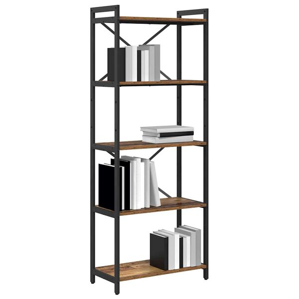 vidaXL Boekenkast Oud hout 60 x 30 x 155 cm Bewerkt hout