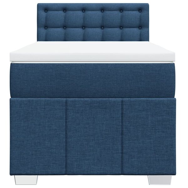 vidaXL Boxspring met matras stof blauw 90x190 cm