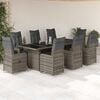 vidaXL 9-delige Bistroset met kussens poly rattan grijs