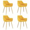 vidaXL Eetkamerstoelen 4 st fluweel geel