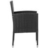vidaXL Tuinstoelen 4 st met zwarte kussens poly rattan zwart