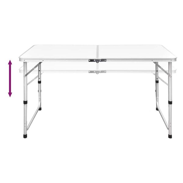 vidaXL Campingtafel inklapbaar en verstelbaar 120x60 cm aluminium