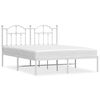 vidaXL Bedframe met hoofdbord metaal wit 140x200 cm