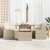 vidaXL Tuin Sofa Set met opslag 7 pcs Beige Poly riet