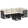 vidaXL Tuinbankenset 6 st Zwart poly rattan