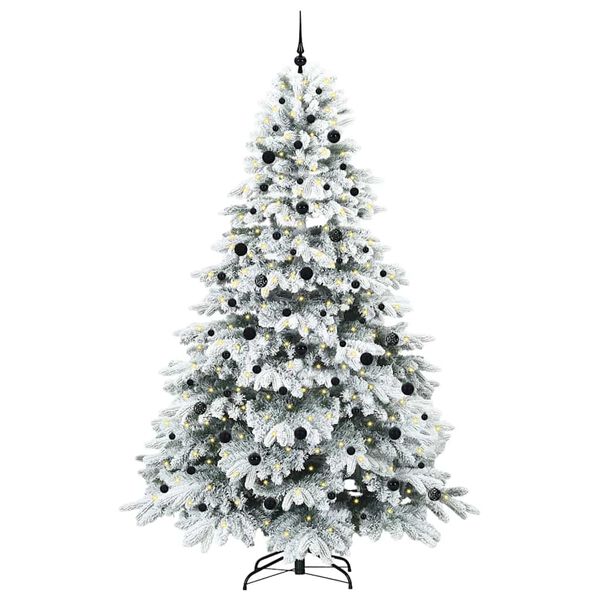 vidaXL Kunstkerstboom met 300 LED met standaard Wit 240 cm PE en PVC