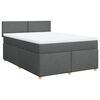 vidaXL Boxspring met matras stof donkergrijs 140x200 cm