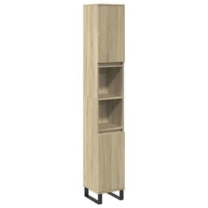 vidaXL Badkamerkast 30x30x190 cm bewerkt hout sonoma eikenkleurig