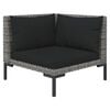 vidaXL 13-delige Loungeset met kussens poly rattan donkergrijs