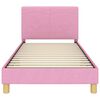 vidaXL Bedframe voor kinderen met hoofdbord Roze 90 x 190 cm Stof