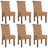 vidaXL Eetkamerstoelen 6 st natuurlijk rattan bruin