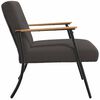 vidaXL Fauteuil Donkergrijs 59 x 75 x 78 cm Krullend Wol-achtig Stof