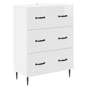 vidaXL Ladenkast Hoogglans Wit 66 x 34,5 x 89,5 cm Bewerkt hout