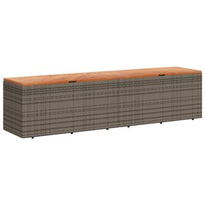 vidaXL Tuinbox 220x50x54 cm poly rattan en acaciahout grijs
