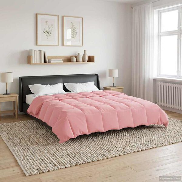 vidaXL Zomer Dekbed Gekwilt Roze 200 x 200 cm Microfiber