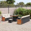 vidaXL Tuin Sofa Set 10 pcs Zwart en Crème poly rattan